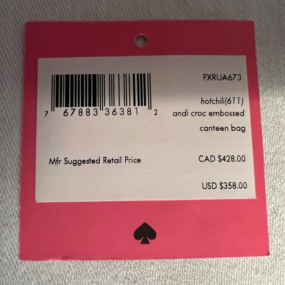 Kate Spade hot chili andi croc embossed patent leather canteen bag - Picture 9 of 12